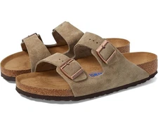 Birkenstock Arizona Soft Suede Leather Footbed Sandals in Taupe Model 0951301