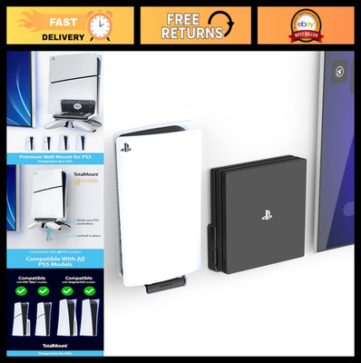 PS4 Pro & PS5 Wall Mount Bundle - Space-Saving Gaming Console Holder