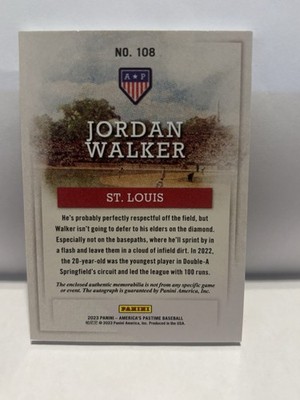 Jordan Walker 2023 Boys Of Summer Rookie Patch Auto 27/50 St Louis 