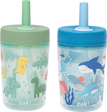 Capri Toddler Tumblers for Travel or at Home, 9Oz 2-Pack Double Wall Plastic Sip
