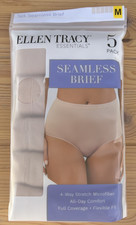 Ellen Tracy Essentials Women  s Seamless Brief Panties 5 Pack SunBeige -Size M