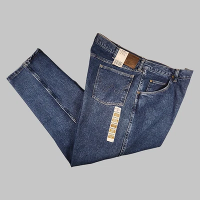 Wrangler Jeans Mens 42x30 Blue Rugged Wear Relaxed Fit NWT 100% Cotton USA Made - Image 1 of 4