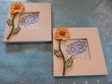 Pair of Floral 3D Photo Picture Frames Botanical Contemporary Style Perfect Gift