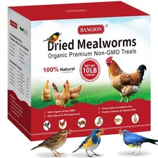 10 Lb Bulk Organic Dried Mealworms for Chickens, Wild Birds, Poultry Feed