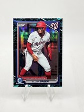 2024 Bowman Elijah Green Chrome Aqua Lunar Refractors Nationals #/125