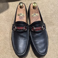 Men's Black Leather Gucci Loafers - UK 8.5 = US 9/9.5 D