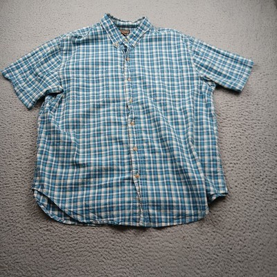 C.E. Schmidt Workwear Shirt Mens XL Blue Plaid Short Sleeve Button Up Casual