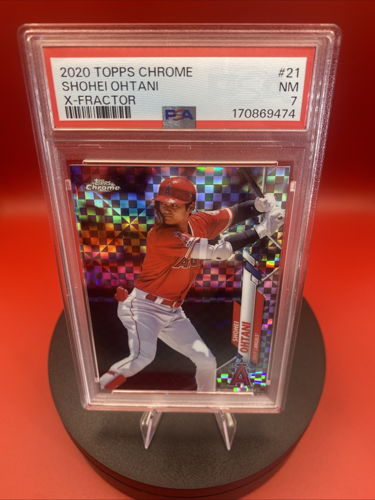 🏁 2020 Topps Chrome - Shohei Ohtani #21 🔥 X-Fractor PSA-7 Near Mint 🤩 view 4