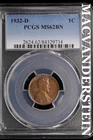 1932-D Lincoln Wheat Cent-PCGS MS 62 BN Choice Gem BU No Reserve #SLL383