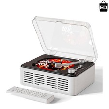 All-in-One Bluetooth CD Player with Enhanced Bass Vintage Style - Easy to Use