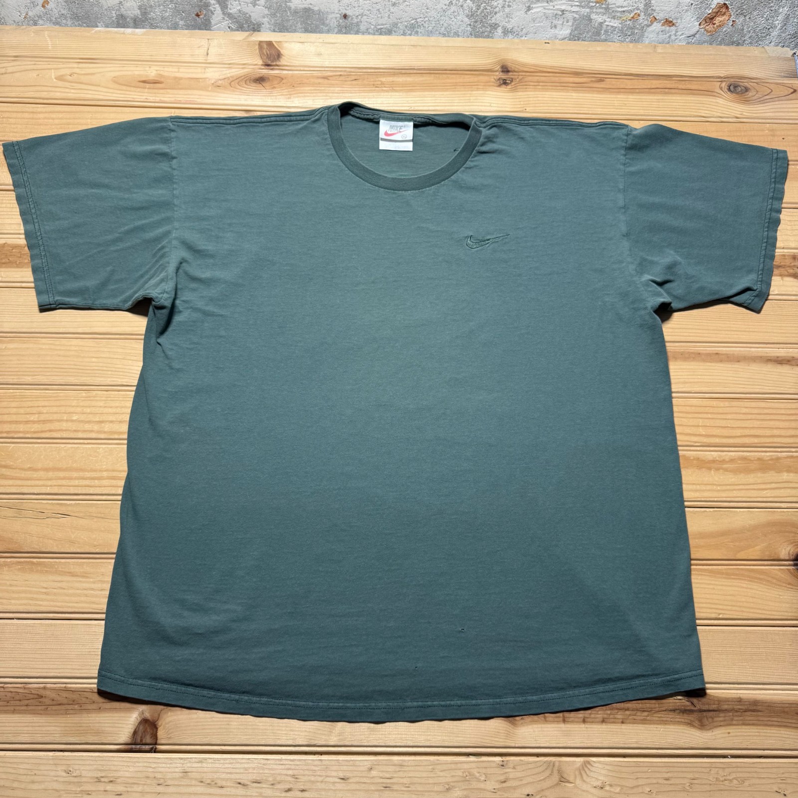 Vintage 90s Nike Sportswear Mini Swoosh Embroidered Logo T-Shirt USA Made - XL