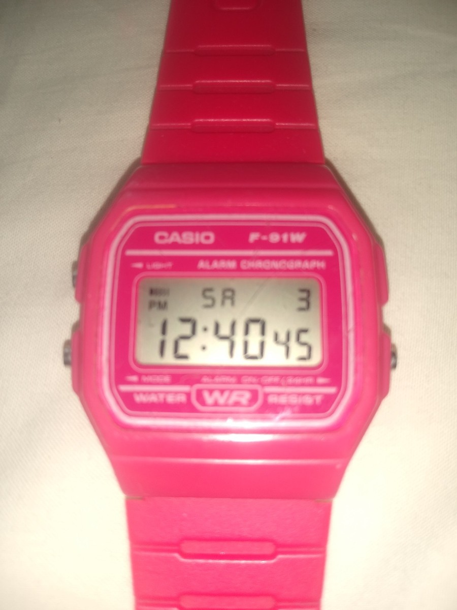 Casio Vintage Casio F91 Pink Genuine Casio F-91w Fully Working
