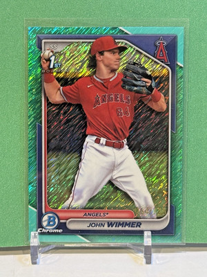 2024 Bowman Chrome John Wimmer 1st Aqua Shimmer Refractor /125 Angels  #BCP-78