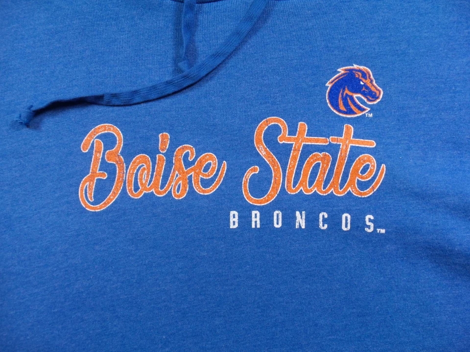 Boise State Broncos Sweatshirt Womens Large Blue Hoodie Cropped Pullover NCAA - Image 3 of 4