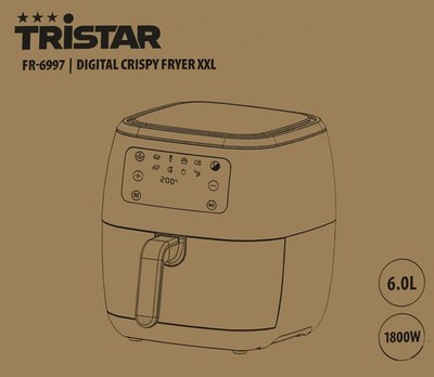 Tristar Heißluftfritteuse 6 Liter LCD Display 8 Programme 1800 Watt FR-6997 