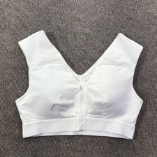 Tommie Copper Sports Bra Womens Large White Copper Znergy Front Zip Support