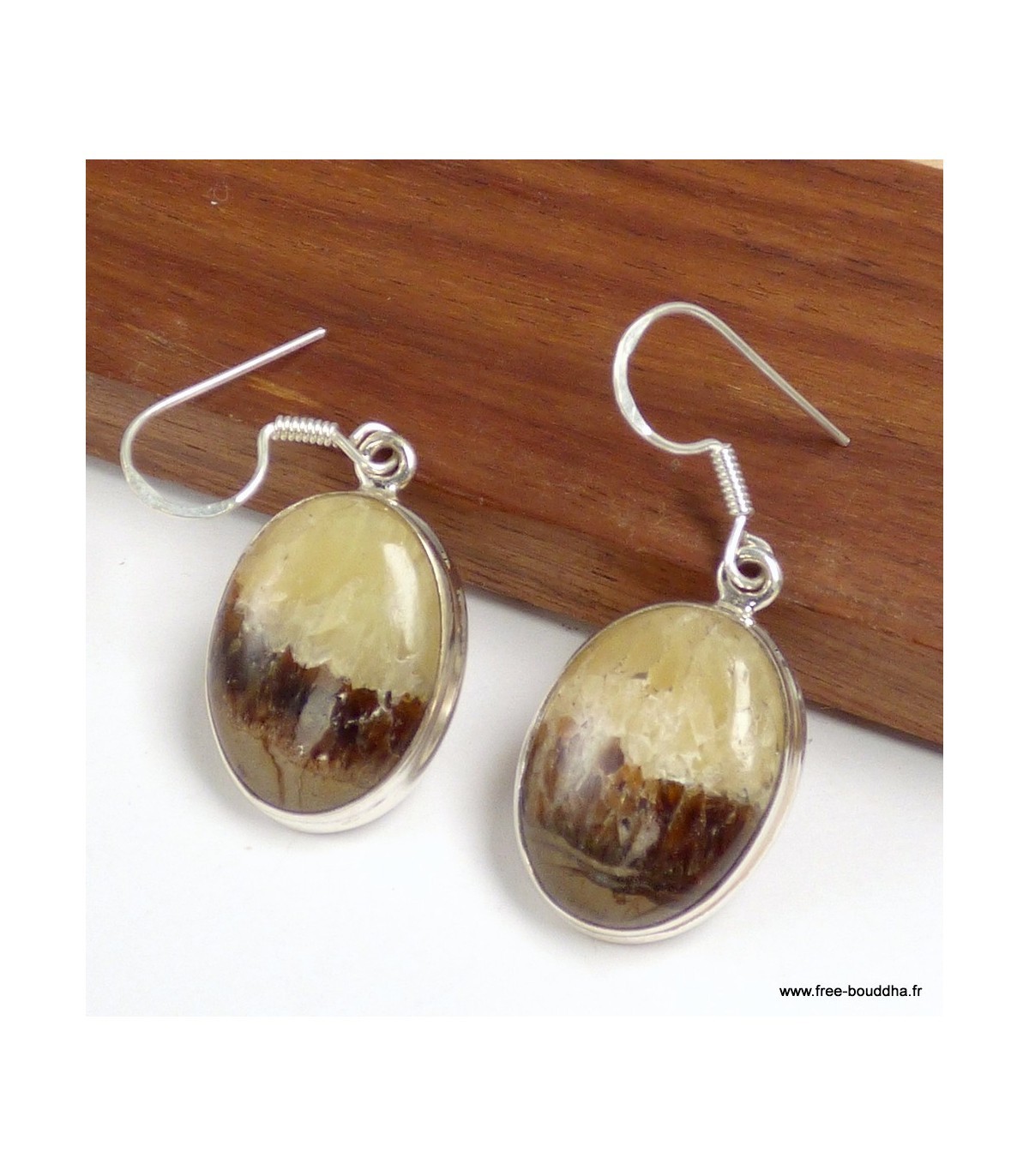 Boucles d'oreilles Septaria ovale PAC88.2 une création d'exception en argent 925