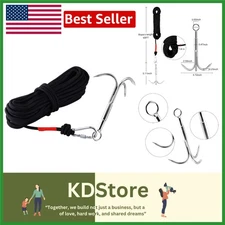Heavy-Duty Stainless Steel Grappling Hook with 65ft Rope for Outdoor & Rescue...