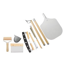 Kit de accesorios para horno de pizza de 7 piezas de acero inoxidable pelar, cepillo, burbuja popper, R