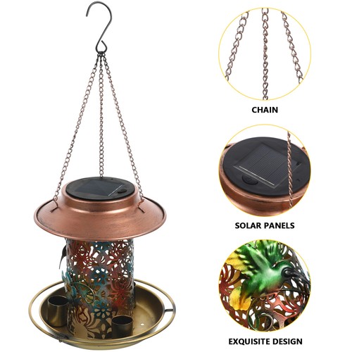 Outdoor Light Bird Feeder Hanging Feeders for Outdoors Solar Outside - Afbeelding 11 van 11
