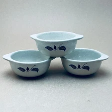 Set of 3 Vintage Tab Crock Bowls Saint Amand Sologne France, French Speckled