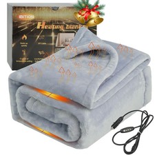 12V Heated Blanket for car,Machine Washable Car Electric Blanket Heated Trave...