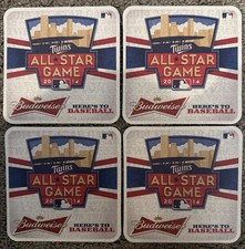 RARE 2014 MLB All-Star Game - Target Field - Budweiser Coasters (4)