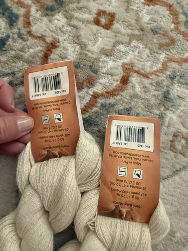 Cascade Yarn Alpaca Lace #1405 Natural Fine Yarn 2 Skeins - Picture 2 of 3