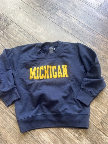 Vintage University Of Michigan Sweatshirt Kids Sz 6/8 Navy Blue Wolverines 90s