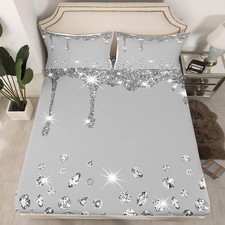 Hen Rooster Print Bed Sheet Set Farmhouse Animals Fitted Sheet for Boys Girls...