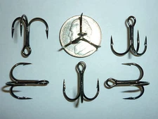 (25) VMC SHORT-SHANK 1X TREBLE HOOKS (SIZE 4) BLACK (9651BN) BULK 9651 