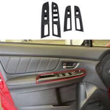 Panel de control de vidrio elevador de ventana de grano de fibra de carbono 4 piezas para Subaru WRX 2015-2021