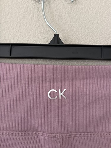 ¡NUEVO CON ETIQUETAS! Pantalones para mujer Calvin Klein talla L cintura alta hasta el tobillo acanalados - Imagen 3 de 5