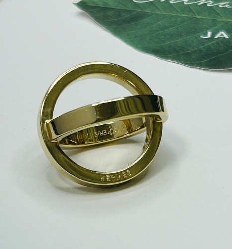 Auth Hermes Scarf Ring Cosmos Gold Good used 0.98 inch w/ Box select Fast Ship - Picture 5 of 21