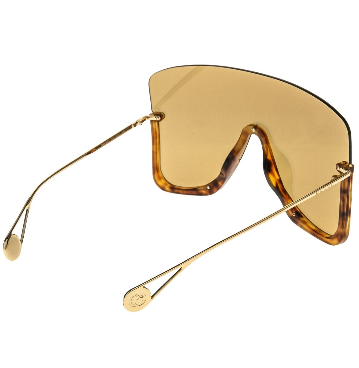 GUCCI GG0540S STAR 0540 Blonde Havana Mirrored Mask Oversized