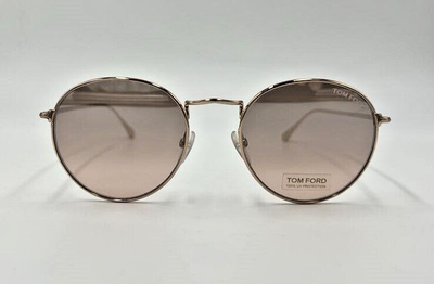 Authentic TOM FORD Ryan-02 TF649 33Z Light Gold w/Violet Round 