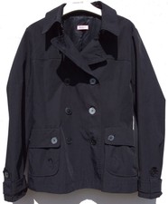 Max Mara Polyamide & Cotton Mix Black Button Up Raincoat In Italian Size 44.