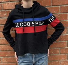 Le Coq Sportif Women  s Black Hoodie with Stripes Sz Small