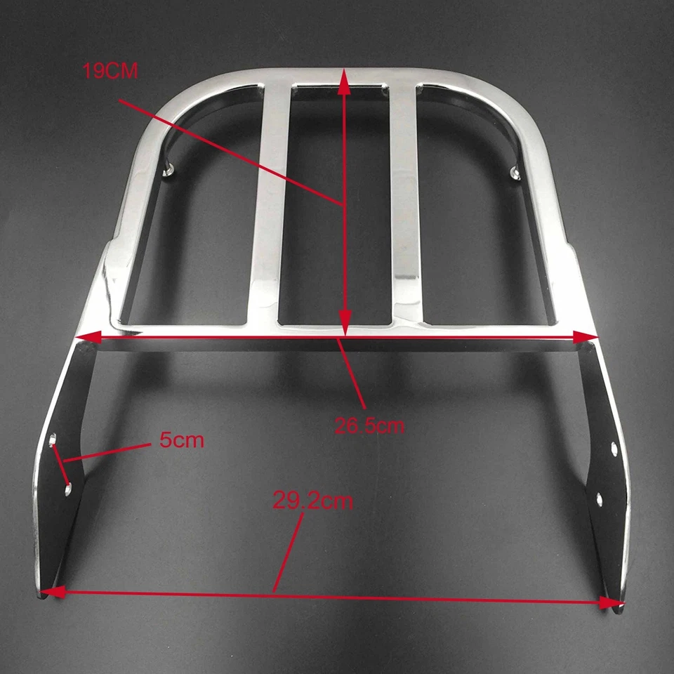 for Honda Shadow ACE 750/1100/VLX 600 Magna 750 Motorcycle Silver Luggage Rack - Image 2 of 4