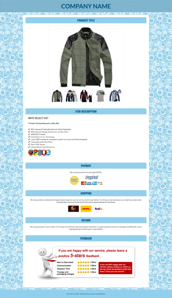 eBay Listing Template Responsive Mobile Design HTML Professional Design - Image 3 of 4