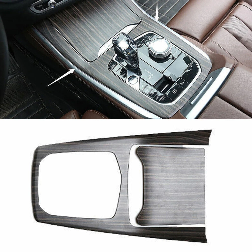For BMW X5 G05 2019-2021 Brown Wood Grain Middle Console Gear