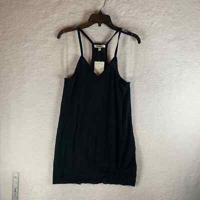 Miken Juniors Knot-Hem Black Sleeveless Swimsuit Cover-Up Tank Dress Size XS NWT