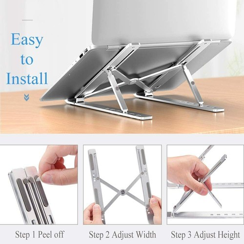 Tasshz Laptop Desk Stand Adjustable Portable Aluminum 6-Levels Height Foldable - Picture 6 of 7