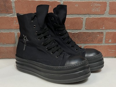 Rick Owens DRKSHDW Double Bumper Black Pentagram Size 41.5 US 8.5 