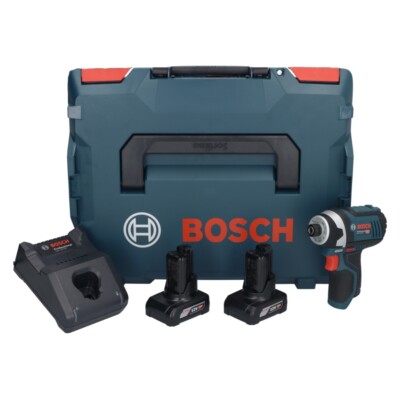 Bosch GDR 12V-105 Akku Schlagschrauber 12 V 105 Nm 1/4'' + 2x Akku 6,0 Ah + Lader