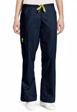 WonderWink Women's 6-Pocket Flare Leg Pant Blue Size MP