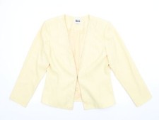 Leslie Fay Womens Yellow Jacket Size 14 Hook & Eye - Beaded Neckline