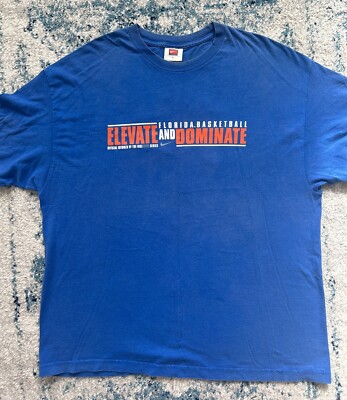 Vintage Florida Gators Basketball Nike Elite  Elevate & Dominate  XL T-Shirt
