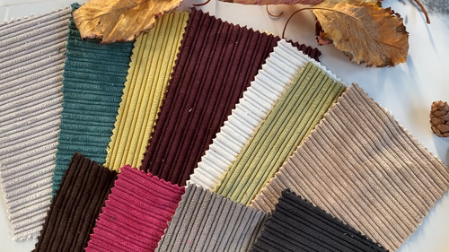 Soft New Pencil Pin Striped Cord Upholstery Fabric Material Brown Mocha Colour - Video 1 of 1