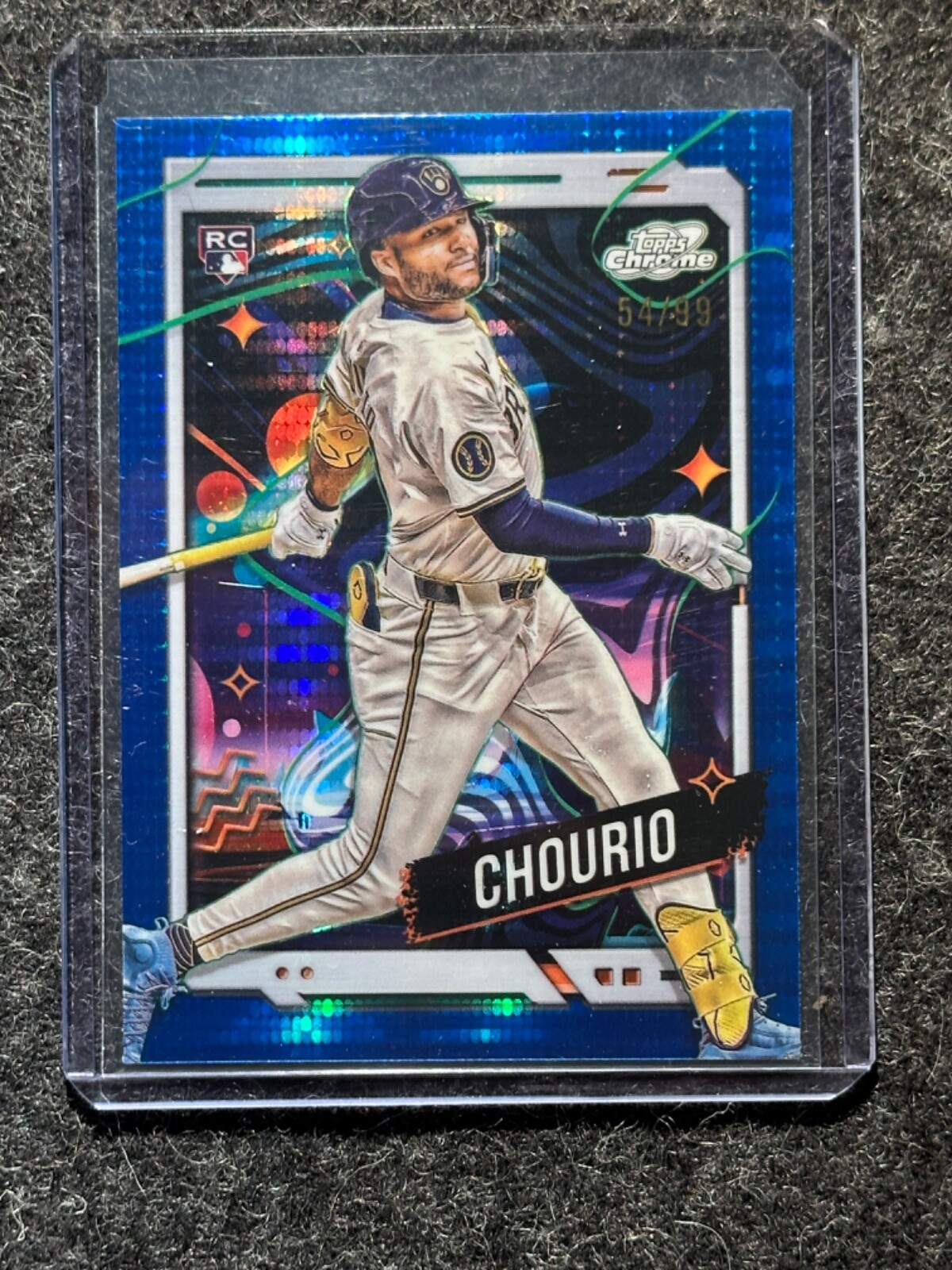 2024 Topps Cosmic Chrome Jackson Chourio RC Blue Moon /99 Brewers #179